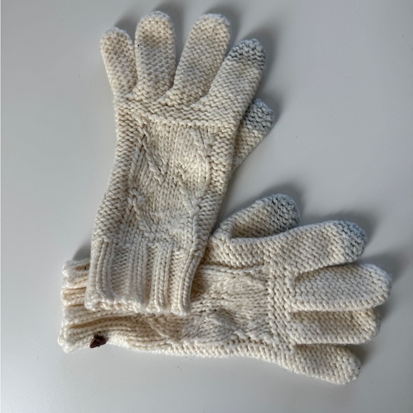 ROXY Knit Gloves Cream Tech Friendly One Size - Picture 1 of 4
